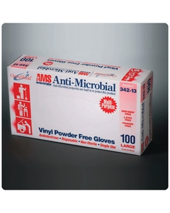 AMS Anti-Microbial Vinyl Powder-Free Gloves